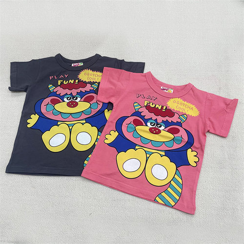 日系纯棉卡通印花圆领短袖T恤