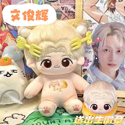 SEVENTEEN文俊辉属性棉花娃娃20cm开门喵可爱爱豆毛绒q版玩偶公仔