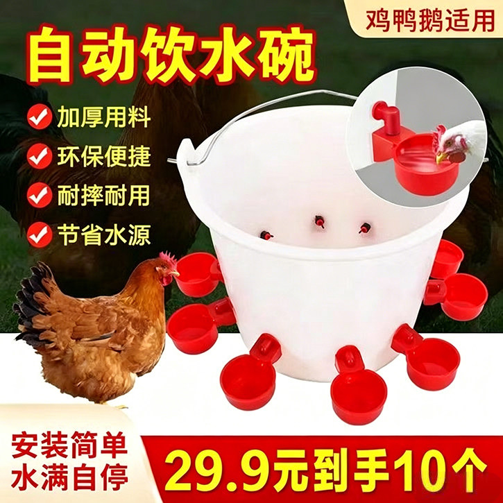 【2026新款】鸡鸭鹅家禽自动饮水器水满自停饮水碗自动喝水装置
