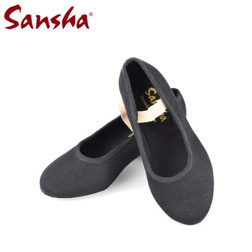 芭蕾舞练功鞋考级鞋sansha帆布女
