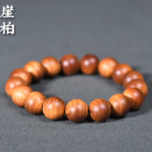 陈化黑油崖柏老料太行佛珠12mm单圈手串手链天然药香味高油性