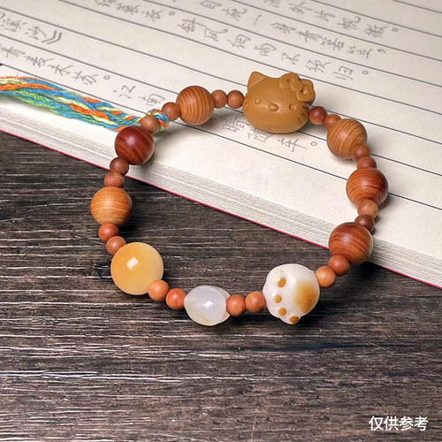 高油崖柏DIY小众设计猫爪手链小清新饰品佛珠猫咪手串夏季款