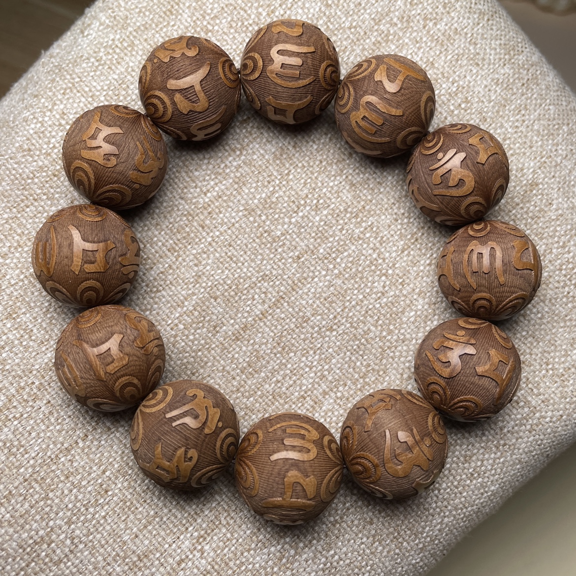 六道木雕刻佛珠手串文玩