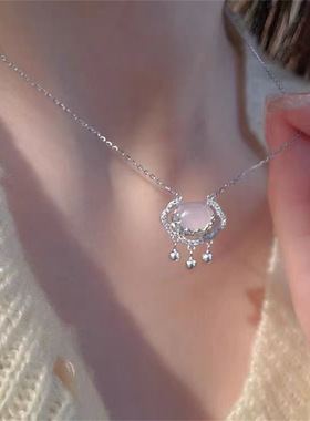 祥云如意平安锁项链轻奢小众长命锁吊坠送女友闺蜜生日礼物