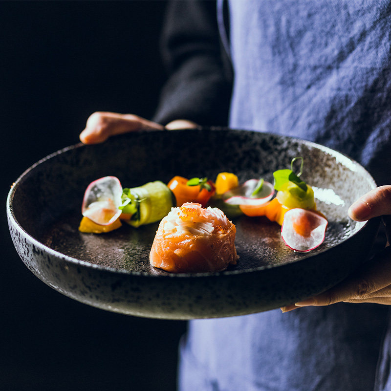 High grade large round 10 inch domestic Japanese dish