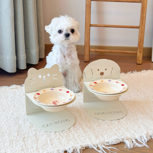 小型犬猫狗碗磁吸高脚护脊狗粮盆饭碗猫盆粮食碗可倾斜水碗