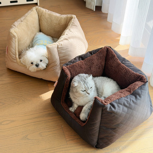 山丘式加高包围式安全感包裹感狗窝猫窝保暖防风加厚冬季猫垫