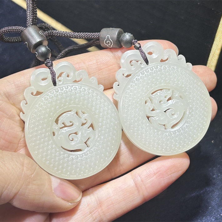 新疆和田白玉山料龙凤凰情侣挂件吊坠ld05108  05109