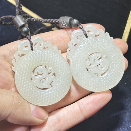 新疆和田白玉山料龙凤凰情侣挂件吊坠ld05108  05109