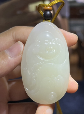 新疆和田白玉籽料弥勒佛挂件观音吊坠手把件戒指 ld08098