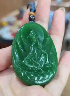 新疆和田碧玉籽料挂件观音弥勒佛关公财神寿星钟馗宝宝锁 XX15067