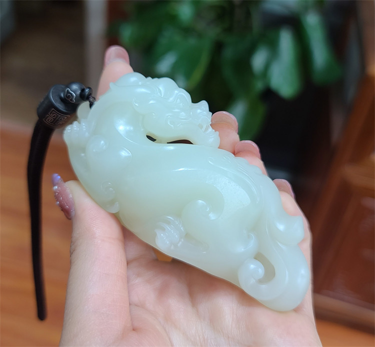 新疆和田白玉籽料麒麟手把件貔貅生肖项链手链耳坠戒指xx12107