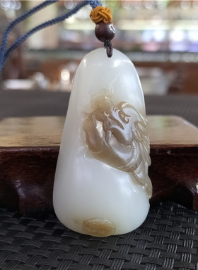 新疆和田糖白玉山料生肖龙挂件吊坠手链项链宝宝锁平安扣ld14031