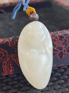 白玉籽料挂件吊坠弥勒佛