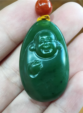 【小石头和田玉】碧玉籽料 弥勒佛 xx02086