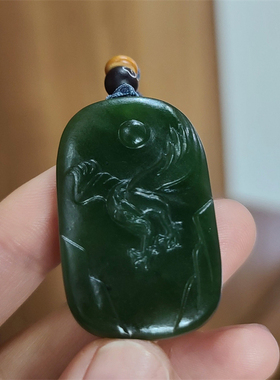 新疆和田碧玉籽料大展宏图老鹰挂件宝宝锁平安无事牌吊坠XX14065