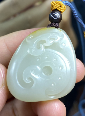 新疆和田玉白玉籽料仿古龙挂件吊坠宝宝锁平安扣戒指 xx04090