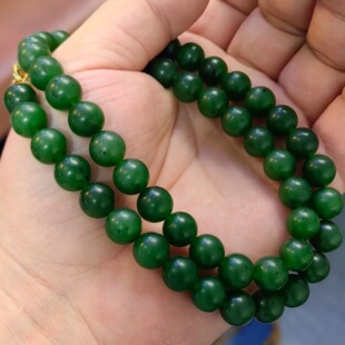 菠菜绿碧玉籽料卡10公主项链  520的美好  项链手链~小石头和田玉