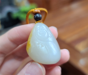 新疆和田白玉籽料独子佛蝙蝠福在眼前吊坠平安无事牌手链 xd26021
