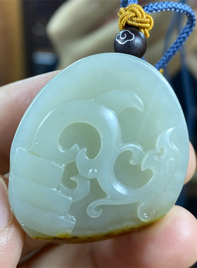 和田白玉籽料枣红皮仿古龙挂件吊坠宝宝锁平安扣手链项链xx04093