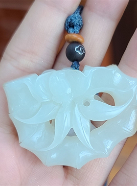 新疆和田唐白玉竹节挂件  手镯 宝宝锁 吊坠  xx17039