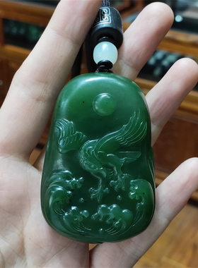 新疆和田碧玉籽料鹰手把件手链项链手镯平安扣财神xx13001