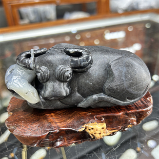 新疆和田玉青花摆件 平安扣弥勒佛观音吊坠挂件 xx22069