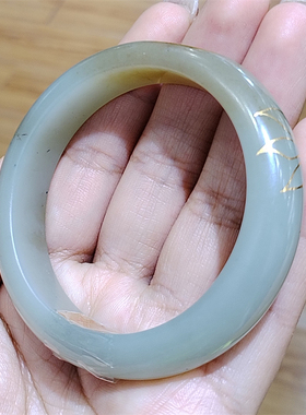 新疆和田白玉籽料枣红皮金银错手镯 弥勒佛平安扣ld07207