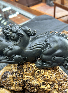 新疆和田墨玉貔貅摆件   宝宝锁平安扣挂件吊坠    xx16308