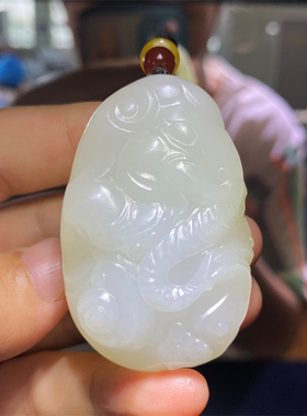 新疆和田玉羊脂级白玉籽料吉祥如意大象   xd29022