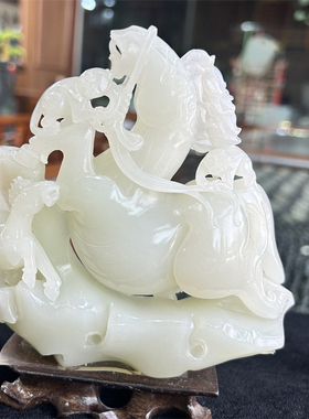 新疆和田白玉山料摆件马上封侯   弥勒佛观音挂件   xx19086