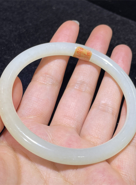 小石头和田玉白玉山料手镯