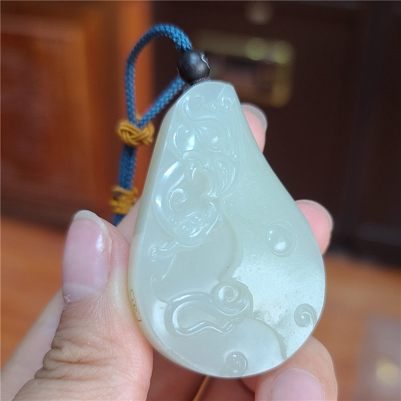 新疆和田白玉籽料仿古龙凤挂件宝宝锁平安无事牌项链手链xx04064