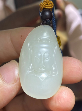新疆和田白玉籽料观音吊坠挂件佛悟道财神关公平安扣xd02046