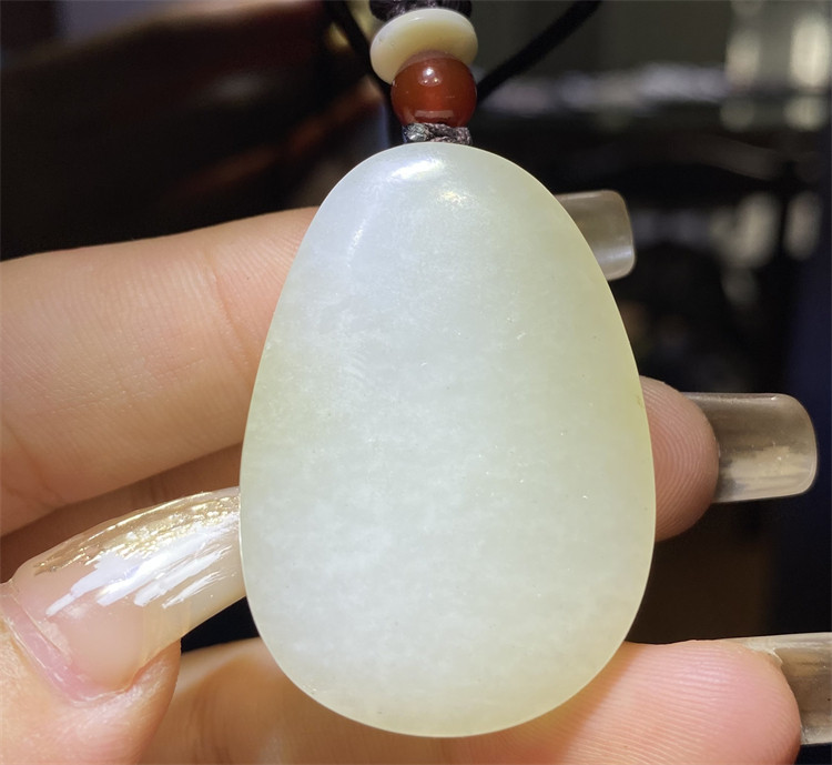 新疆和田白玉籽料平安无事牌吊坠挂件宝宝锁平安扣观音佛 ld06074