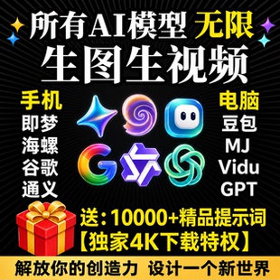 即梦ai3.03.5无限会员积分永久4K免费图片视频制作vidu豆包海螺ai