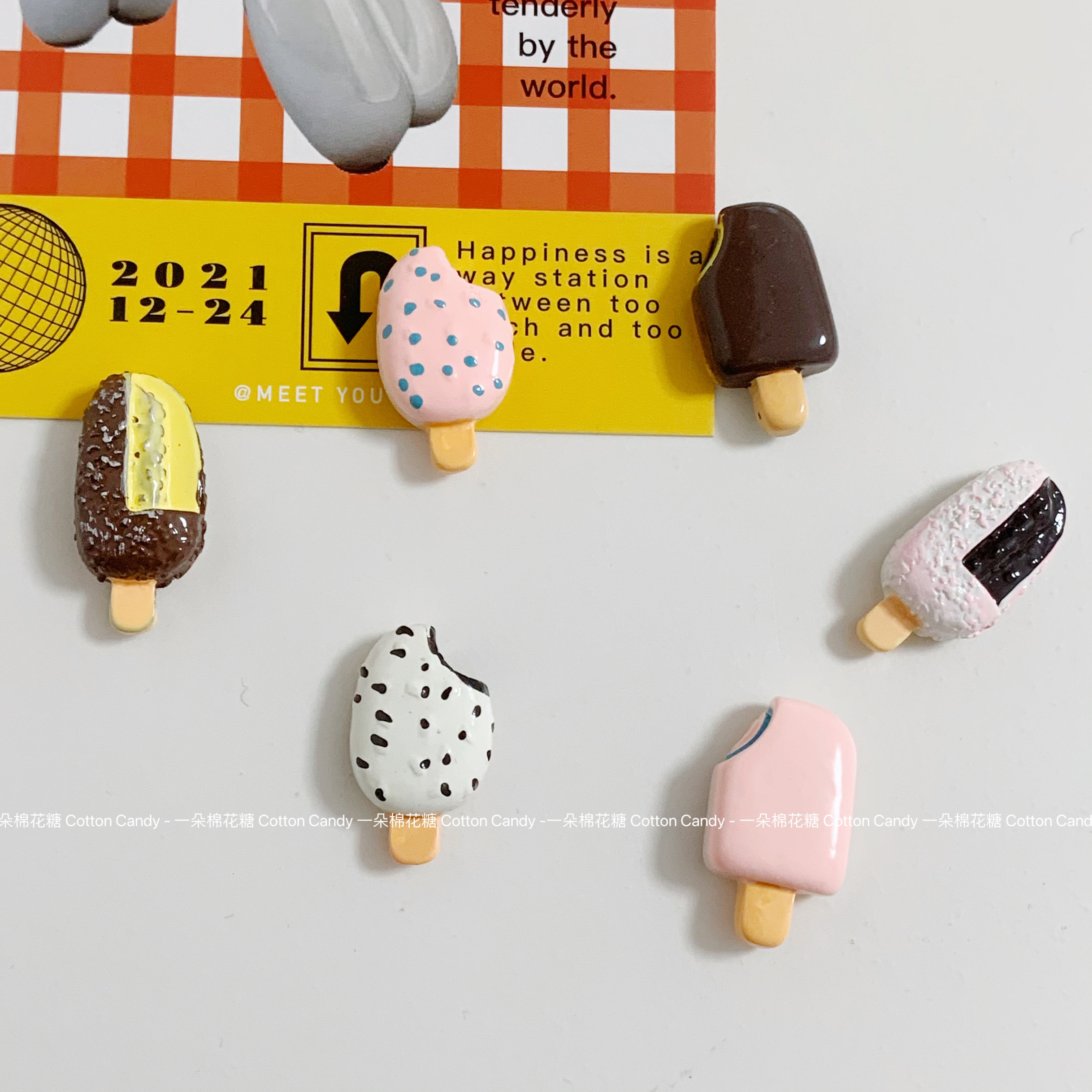 cottoncandy-韩国ins咬一口雪糕mini冰箱贴磁贴洞洞板磁吸装饰