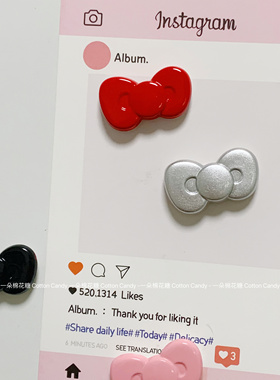 CottonCandy-ins新年喜庆亮面小蝴蝶结冰箱贴磁贴拍立得磁吸固定