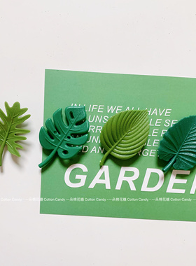 CottonCandy-韩国ins可爱立体绿色叶子磁铁拍立得固定磁装饰磁贴