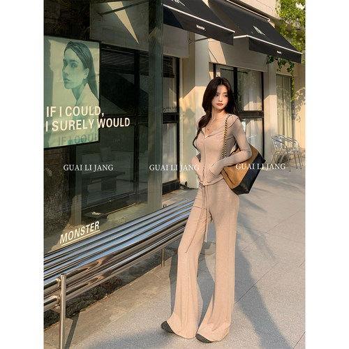 怪力酱lu系磨毛连帽卫衣两件套