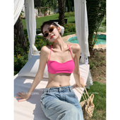 辣妹挂脖文胸吊带女夏季 怪力酱 美式 带胸垫性感内搭外穿露背上衣