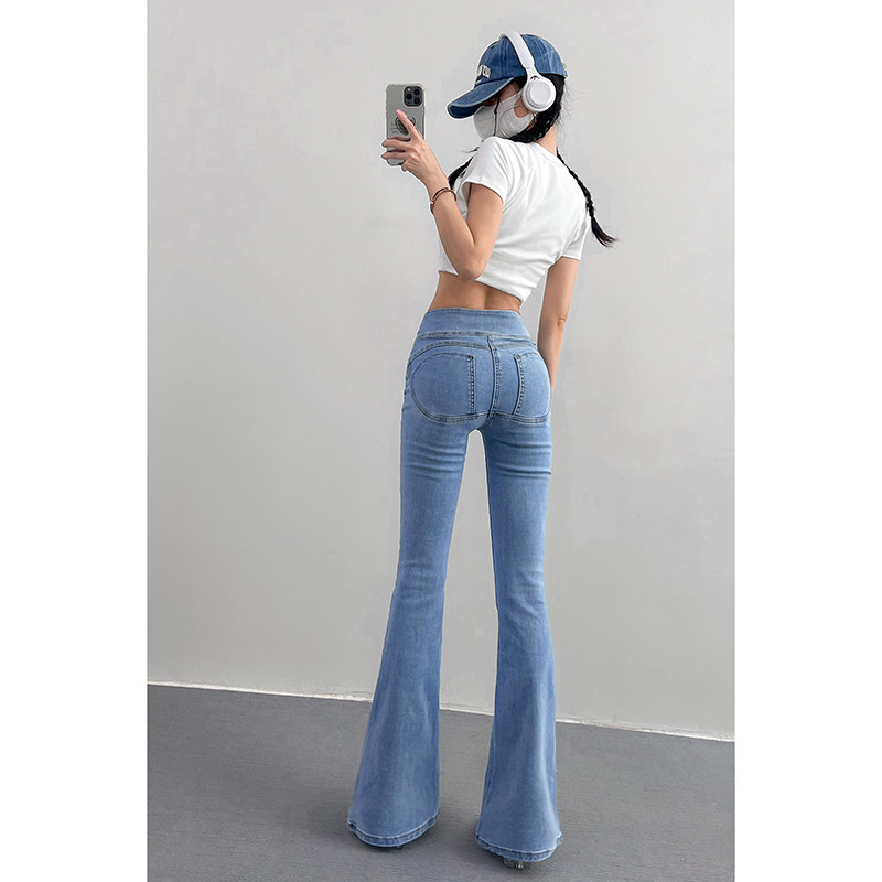 美式马蹄丰胯牛仔裤女春夏小个子蜜桃臀修身提臀紧身阔腿微喇叭裤,女装/女士精品,牛仔裤,淘宝优惠券,粉丝福利购,淘宝优惠卷