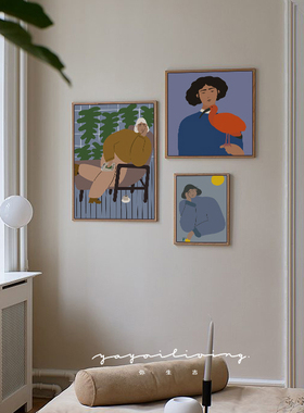 弥生志 西班牙野兽派家居设计现代抽象人物艺术插画装饰画