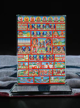 定制佛画像密宗全佛图水晶玻璃摆件工艺品摆台照片文创礼品礼物