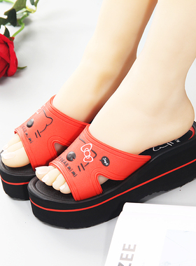 新夏季晶丽凉拖鞋女高跟EVA泡沫底防滑耐磨居家用室内外穿一字拖