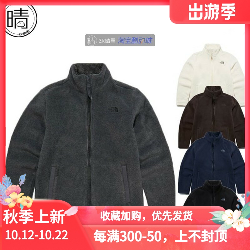 北面抓绒衣黑色新款百搭