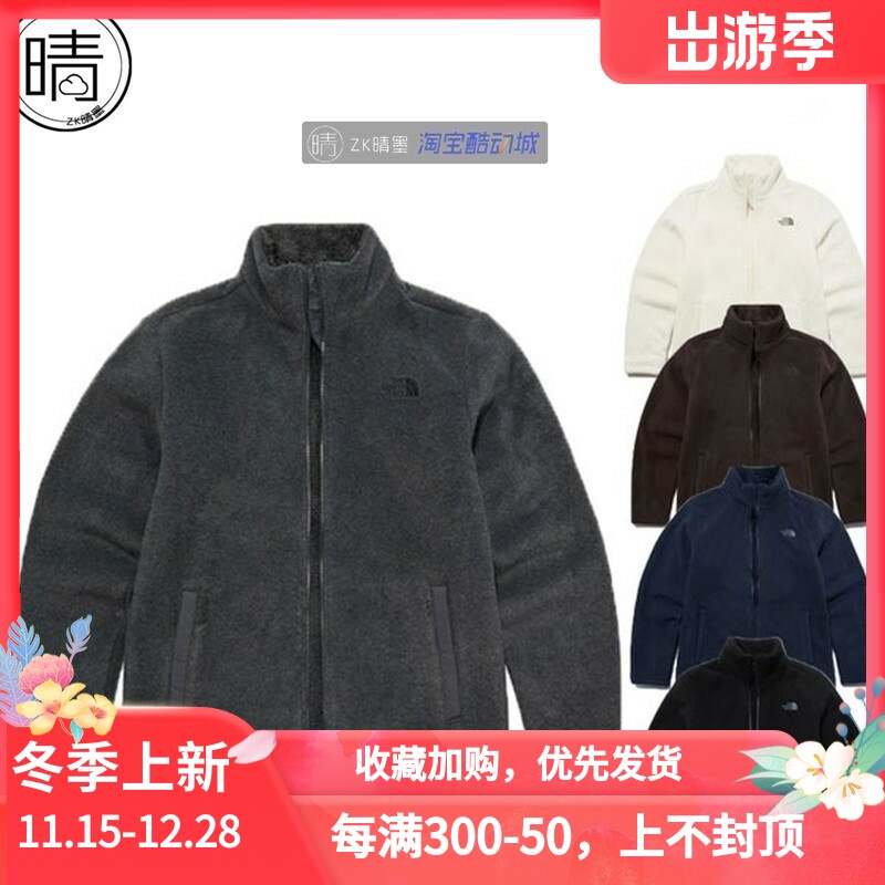 北面抓绒衣黑色新款百搭