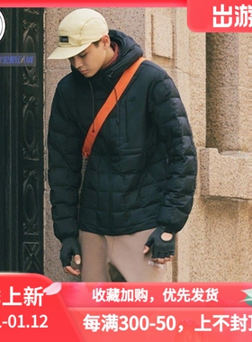 New Balance 纯色 logo 标识鸭绒轻盈保暖连帽羽绒服NPD45151-BK