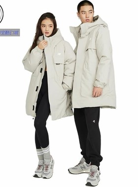 New Balance多口袋防寒工装中长款派克服鸭绒羽绒服 AMJ34300-SEN