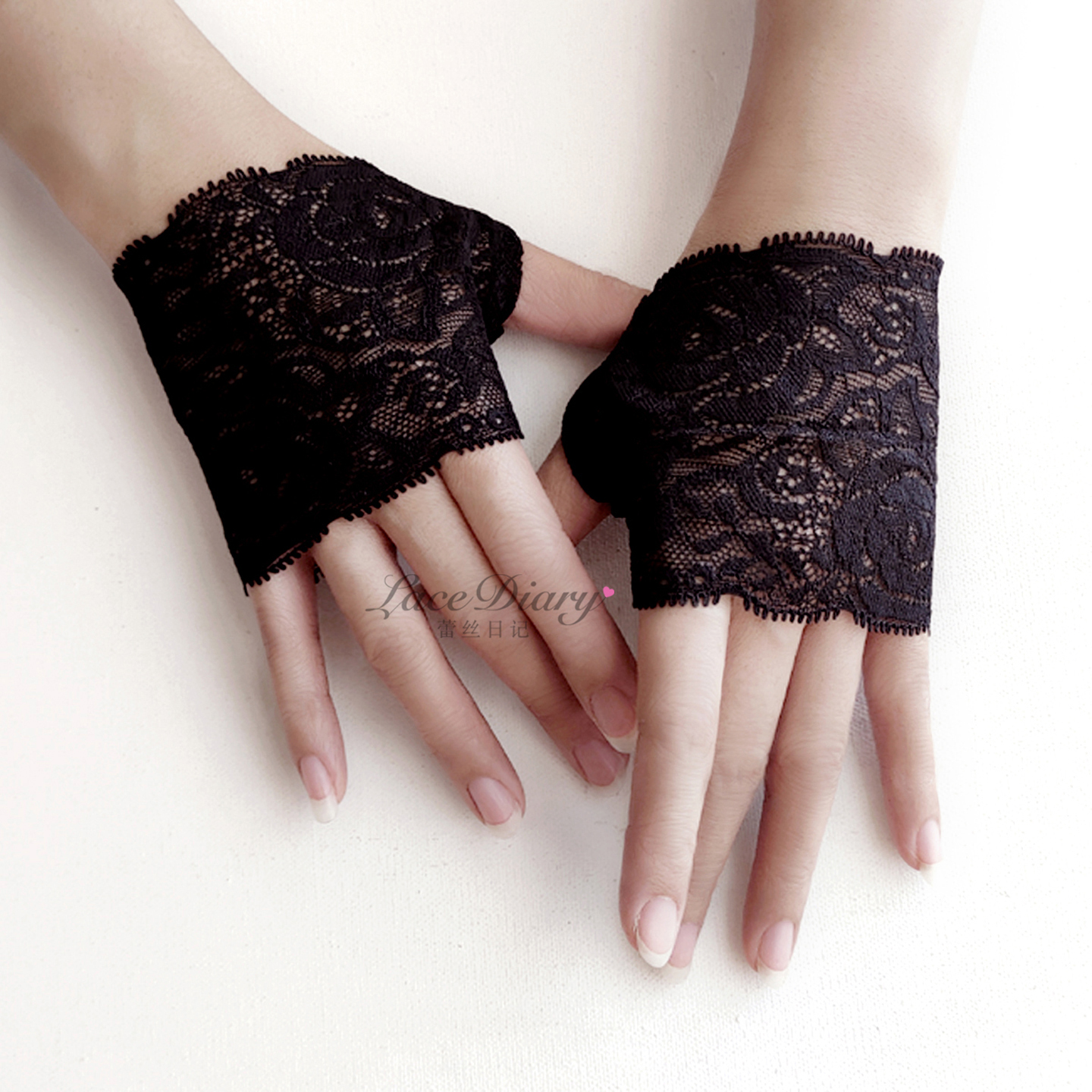 原创XT69黑色蕾丝无指女款夏季